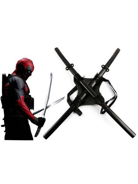 Deadpool 2016 Film Carrying Strap and Double-pole Wooden Sword Film Cosplay Weapon
