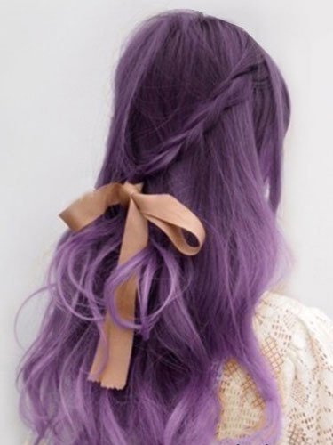 Lavender Gradient Harajuku Curly Long Cosplay Wig