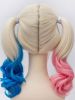 Suice Squad Harlie Quinn Cosplay Wig Red Blue  Bunches Cosplay Wig