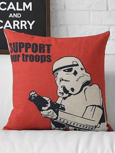 Red Printed Star Wars Cotton Blend Anime Pillow