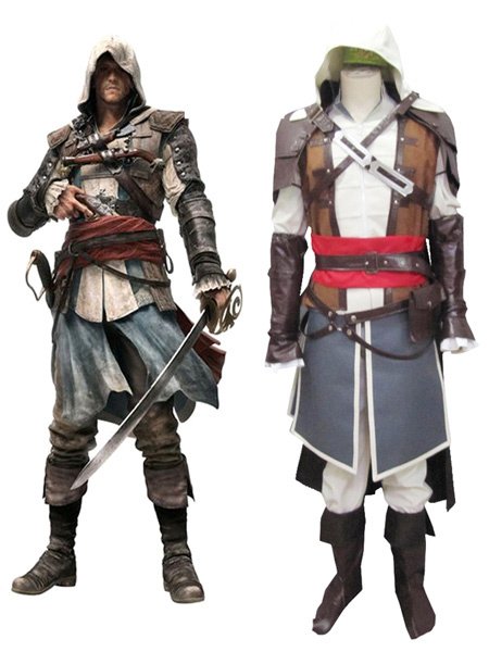Assassin's Creed Black Flag Edward Kenway Pirate Uniform Costume (size: Female XXS)