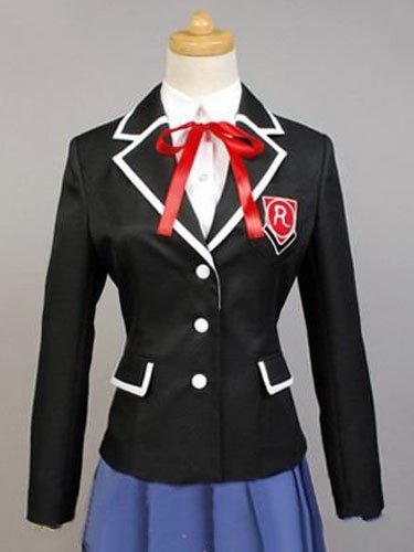 Black Accel World Bow Tie Uniform Cloth Costume (size: Female XL)