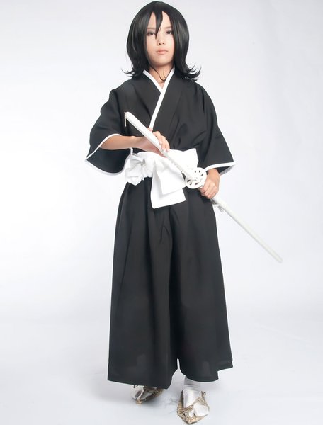 Bleach Kuckiki Rukia Soul Reaper Uniform Halloween Cosplay Costume (size: Female L)