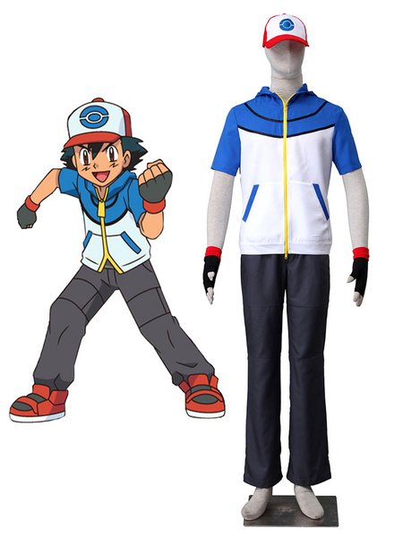 Pocket Monter Pokemon GO Ash Ketchum Cosplay Costume (size: Female L)