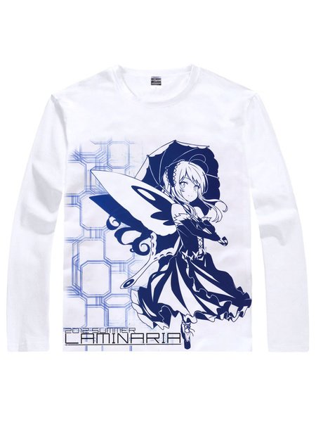White Accel World Synthetic Anime T-Shirts (size: Male M)